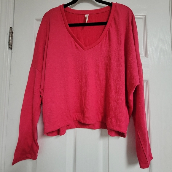 By Anthropologie Dina Pink Textured Long Sleeve Top. - Picture 3 of 9